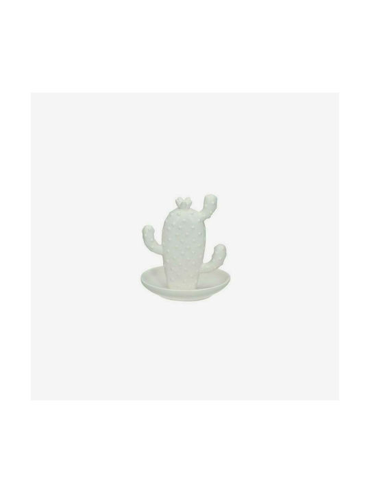 Supergreens Decorative Cactus made of Ceramic Material White 13.5x13.5x14.5cm 1pcs