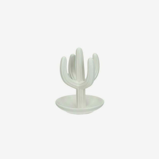 Supergreens Decorative Cactus made of Ceramic Material White 13.5x13.5x17cm 1pcs