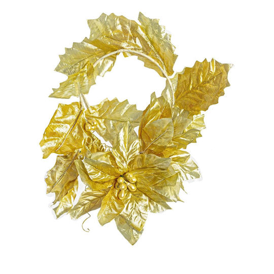JK Home Decoration Χριστουγεννιάτικο Διακοσμητικό Αλεξανδρινό 2τμχ Χρυσό Αλεξανδρινό