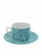 Ionia Amore Set of Cups Tea Porcelain Blue 250ml 6pcs