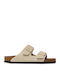 Arizona Soft Footbed Suede Leather Women's Flat Sandals Anatomic Almond Narrow Fit