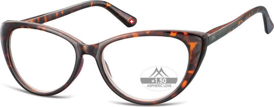 Montana Eyewear MR64 Women's Reading Glasses +1.00 in Brown color MR64A