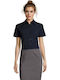 Escape Women's Monochrome Short Sleeve Shirt Navy Blue