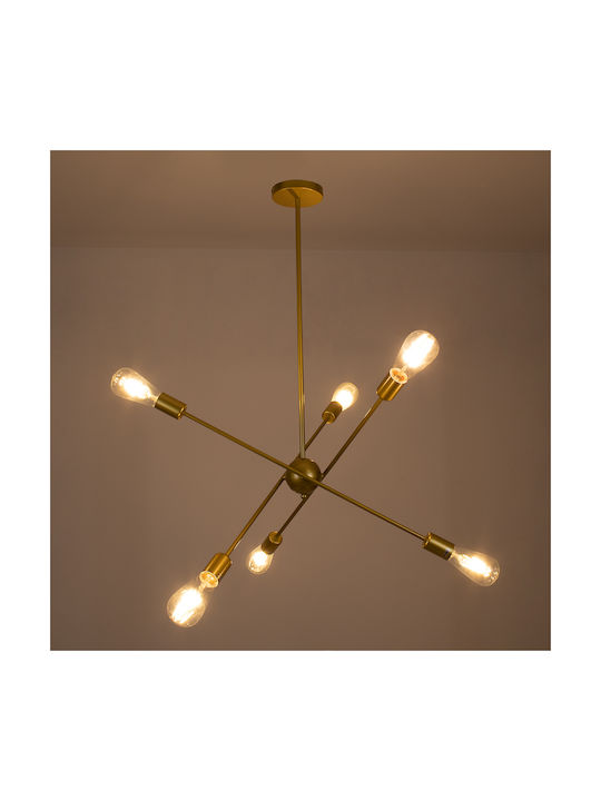 GloboStar Zane Pendant Light Gold Rail for 6 Bu...