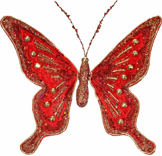 JK Home Decoration Коледна Фигура Пеперуда Червен