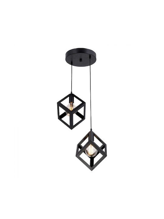 HomeMarkt Pendant Light Two-Light for Socket E27 Black