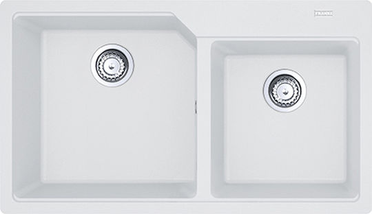 Franke Urban UBG 620-86 3147101098 Drop-In Sink Left Synthetic Granite W86xD50cm Polar White