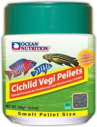 Ocean Nutrition Vegi Pellets Medium Cichlid Food Sticks with Spirulina 100gr
