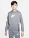 Παιδικό Φούτερ με Κουκούλα και Τσέπες Γκρι Sportswear