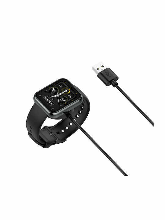 Tactical USB Charging Cable Μαύρο (Realme Watch 2 / Watch 2 Pro)