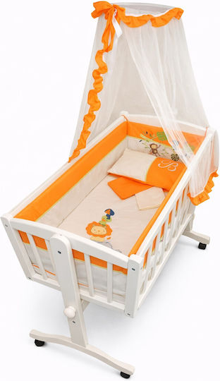Beboulino Wiege Monkey mit Matratze und Rädern White