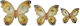 Inart Wall Decor Yellow Polyresin 15cm 3 Pieces
