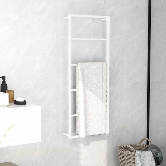 vidaXL Wall-Mounted Bathroom Ladder with 6 Positions ​45x115cm White