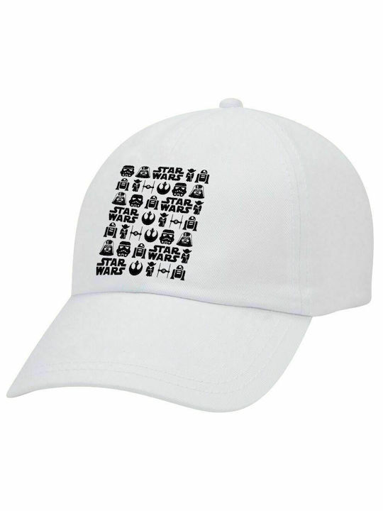 Star Wars Muster, Erwachsenen Baseballkappe Weiß 5-Panel (POLYESTER, ERWACHSENE, UNISEX, EINHEITSGRÖßE)