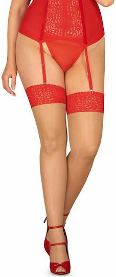 Obsessive Blossmina Stockings Red