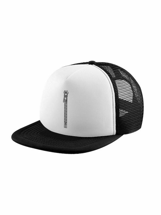 Sew it!, Adult Soft Trucker Hat with Mesh Black/White (POLYESTER, ADULT, UNISEX, ONE SIZE)