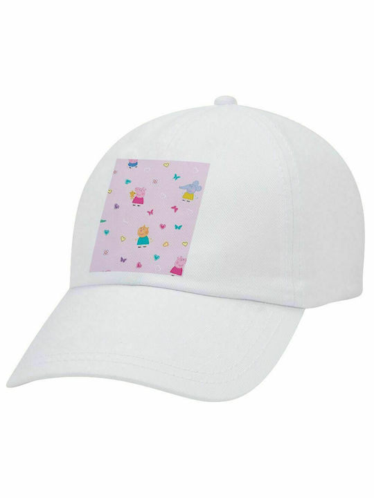 Peppa Pig und Freunde, Erwachsenen-Baseballkappe Weiß 5-Panel (POLYESTER, ERWACHSENE, UNISEX, EINE GRÖßE)