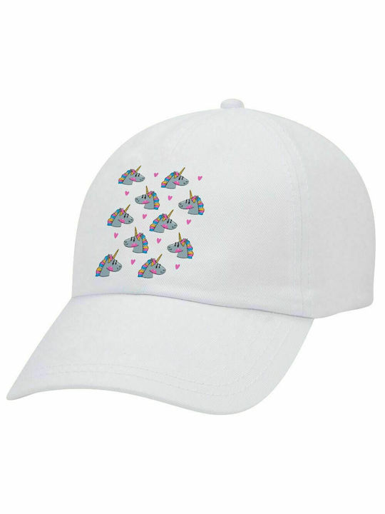 Unicorn, Καπέλο Ενηλίκων Baseball Λευκό 5-φύλλο (POLYESTER, ΕΝΗΛΙΚΩΝ, UNISEX, ONE SIZE)