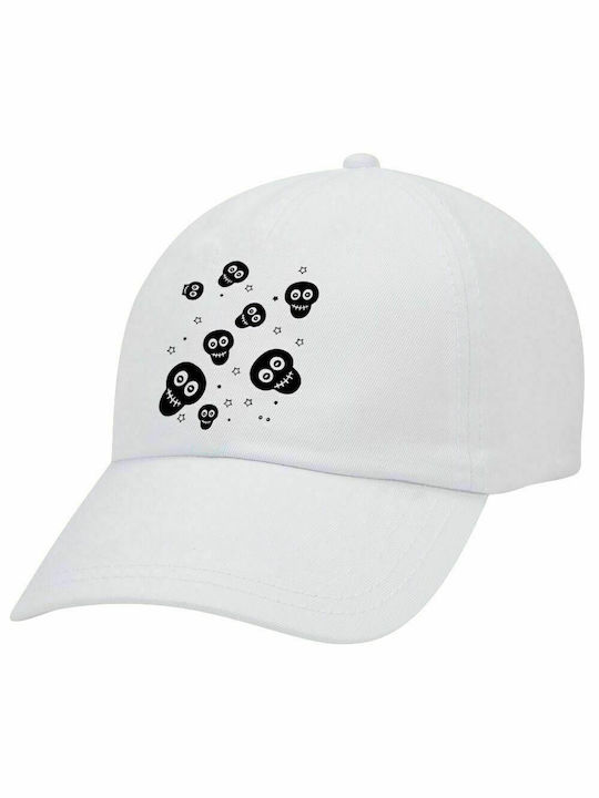 Totenkopf-Avatar, Erwachsenen-Baseballkappe Weiß 5-Panel (POLYESTER, ERWACHSENE, UNISEX, EINHEITSGRÖßE)