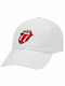 Rolling Stones Kiss, Erwachsenen Baseballkappe Weiß 5-Panel (POLYESTER, ERWACHSENE, UNISEX, EINHEITSGRÖßE)