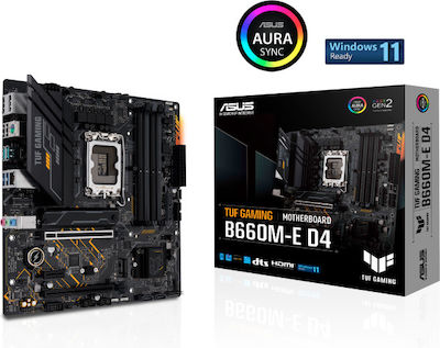 Asus TUF Gaming B660M-E D4 Motherboard Micro ATX with Intel 1700 Socket