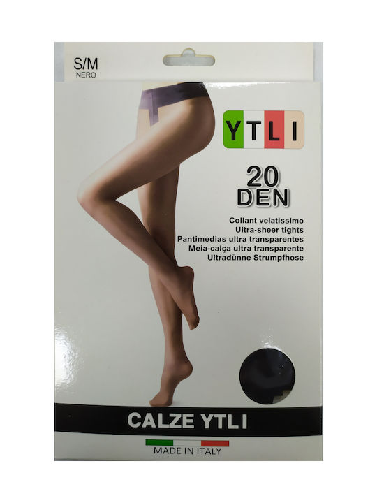 YTLI SOCKS BLACK 20 DEN CO554