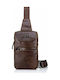 Bull Captain XB-098 Leather Men's Bag Sling Dark Brown XB098