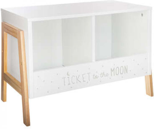 Ticket to the Moon Κομοδίνο Ξύλινο Λευκό 60x30x40cm