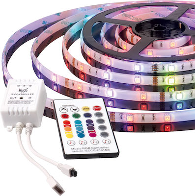Active Jet AJE-LED MUSIC Wasserdicht LED Streifen Versorgung 12V RGB Länge 3m Set mit Fernbedienung und Netzteil