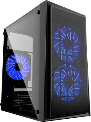 Gembird Fornax 950 Gaming Midi Tower Computer Case with Window Panel Blue