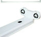 Aca Single-Ended Lighting Batten T8 with 2 Slots for LED Bulbs 60cm