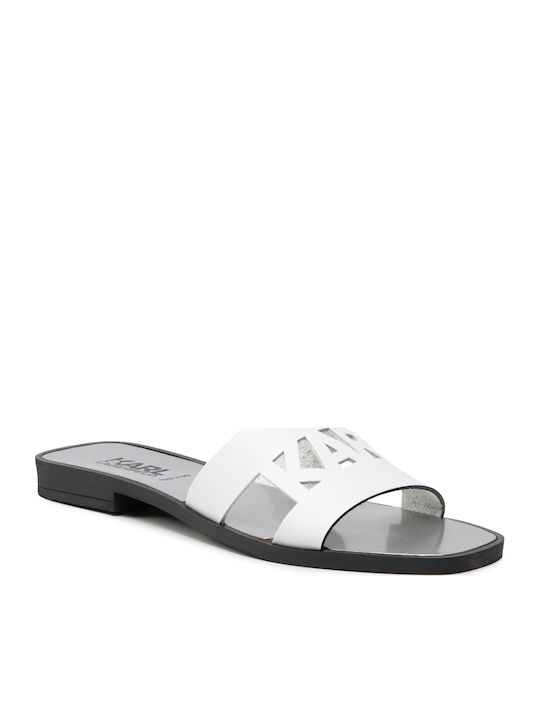 Karl Lagerfeld Leather White Sandals