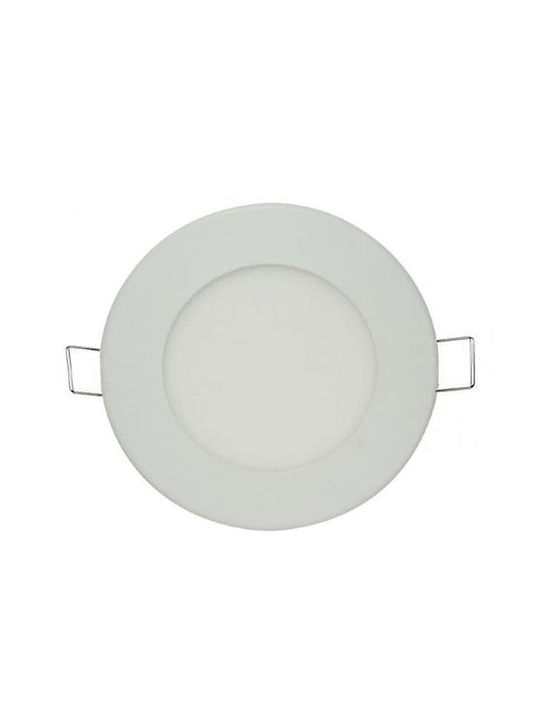 Atman Round Metallic Recessed Spot with Integrated LED and Natural White Light White 12x12cm.