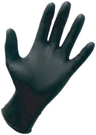 Active Gear Супер грижа Гащеризони Нитрил Без прах в Черен цвят 100бр