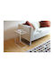 Rectangular Side Table Frame C-Shaped from Solid Wood White / Natural L24xW45xH52cm.