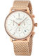 Jacques Lemans Retro Classic Men's Watch 40mm Chronograph Battery with Pink Gold Metal Bracelet