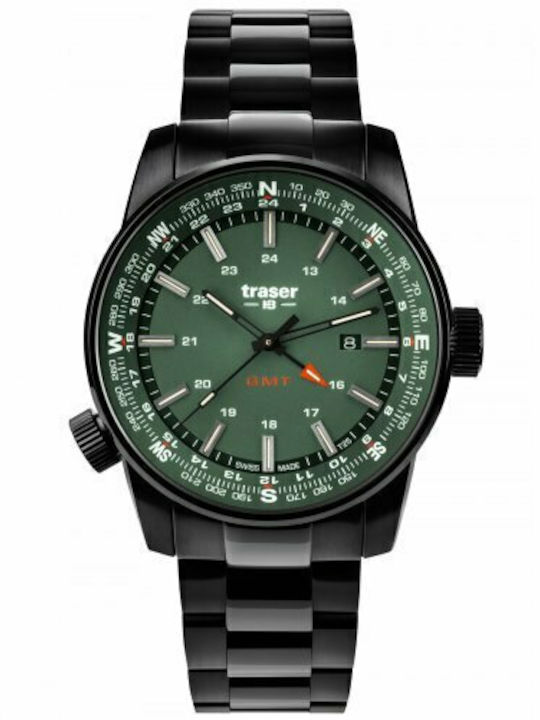 Traser Pathfinder Gmt Herrenuhr 46mm Batterie m...