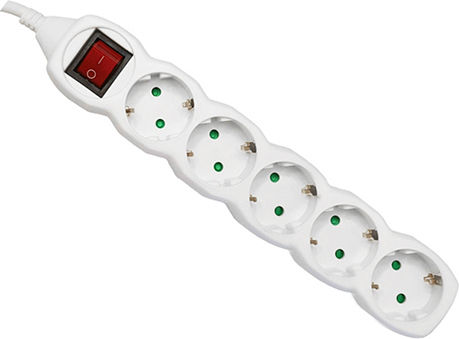 Com Power Strip 5 Positions with Switch and Cable 5m