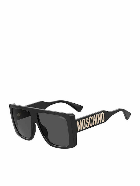 Moschino Unisex Sunglasses with Black Plastic Frame and Black Lens MOS119/S 807/IR