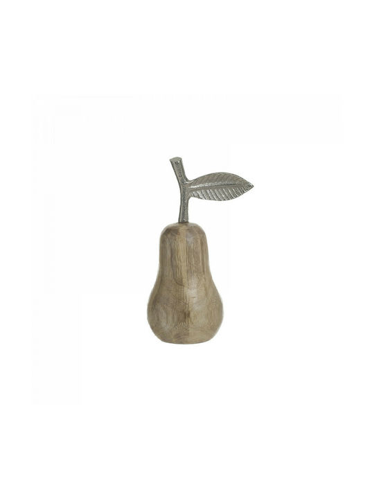 Inart Decorative Pear made of Wooden Beige 8x7x16cm 1pcs