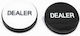 Pokeritems XL Dealer Button Plastic Black 7.5x7.5cm 2pcs
