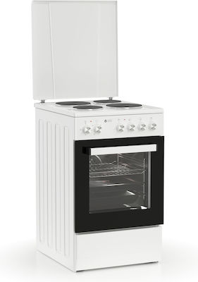 Thermogatz TGS E50 WH Κουζίνα 47lt με Εμαγιέ Εστίες Π50εκ. Λευκή