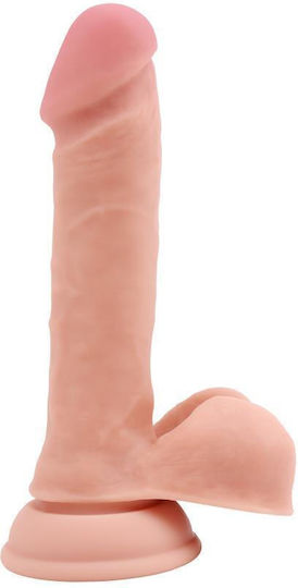 Chisa Novelties Pure Naturally Undressed Debater Liquid Silicone Dual-Density Realistic Dildo Glass Dildo with Balls and Suction Cup Flesh 19.2cm
