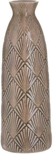 Inart Ceramic Vase Pink/Brown Size 10x29cm Inart Ceramic Vase Pink/Brown Size 10x29cm