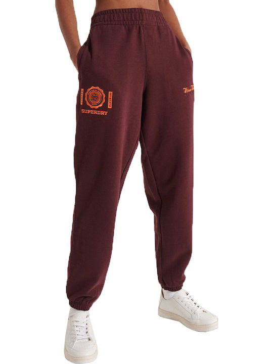 The 5th Down High Waist Sweatpants Jogger Rich Deep Burgundy