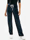 Wide Velvet Women's Sweatpants Navy Blue