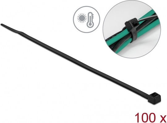DeLock Δεματικά Καλωδίων Πλαστικά 380mmx4.8mm σε Μαύρο χρώμα (100τμχ) (19557)