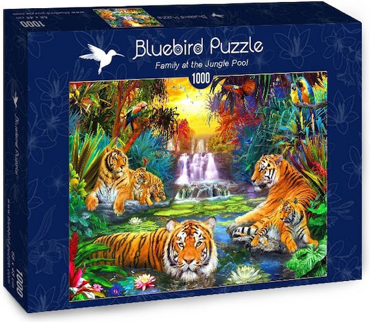 Family At Jungle Pool Puzzle 2D 1000pcs
