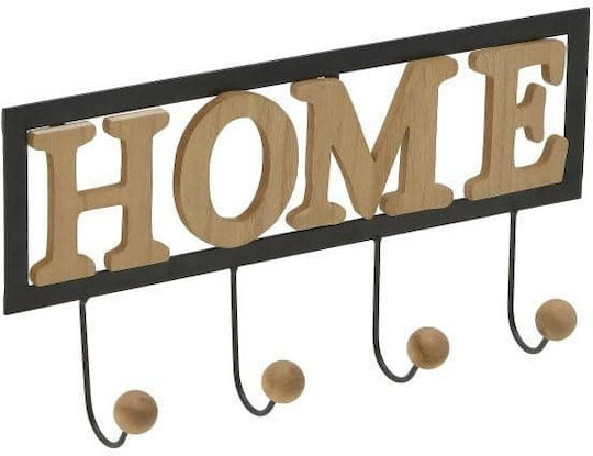 Click Home Ξύλινη Φυσική/Μαύρη 4 Θέσεων 40x5x20cm Click Home Ξύλινη Φυσική/Μαύρη 4 Θέσεων 40x5x20cm