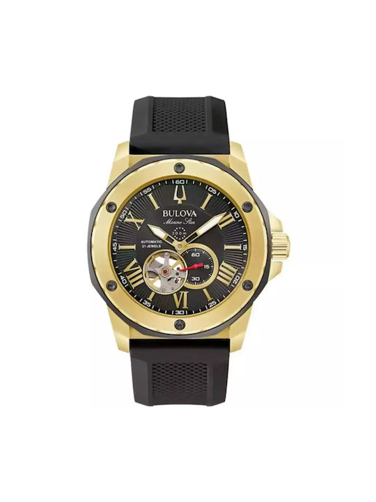 Bulova Marine Star Ρολόι Χρονογράφος Μπαταρίας με Καουτσούκ Λουράκι σε Μαύρο χρώμα
